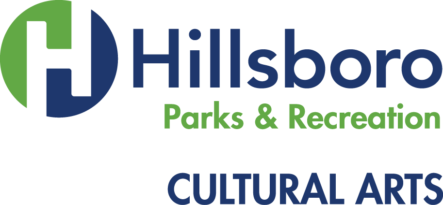 Dark Blue and Green Hillsboro Parks & Recreation Cultural Arts Logo
