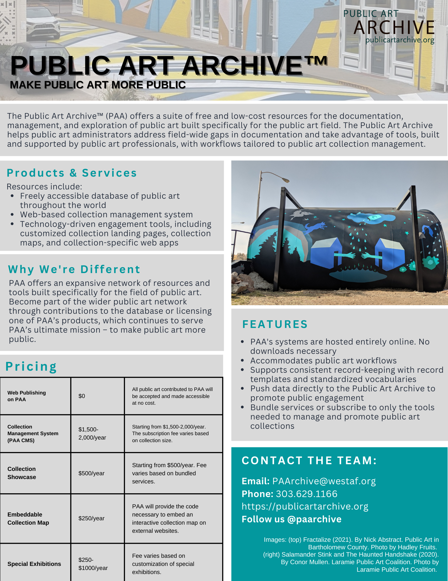 Public Art Archive Fact Sheet.