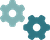 2 gears stacked on top of each other icon