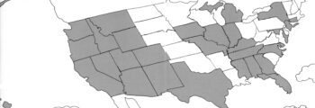<h3>1976, map showing states with Art in Public Places Programs at the time</h3>