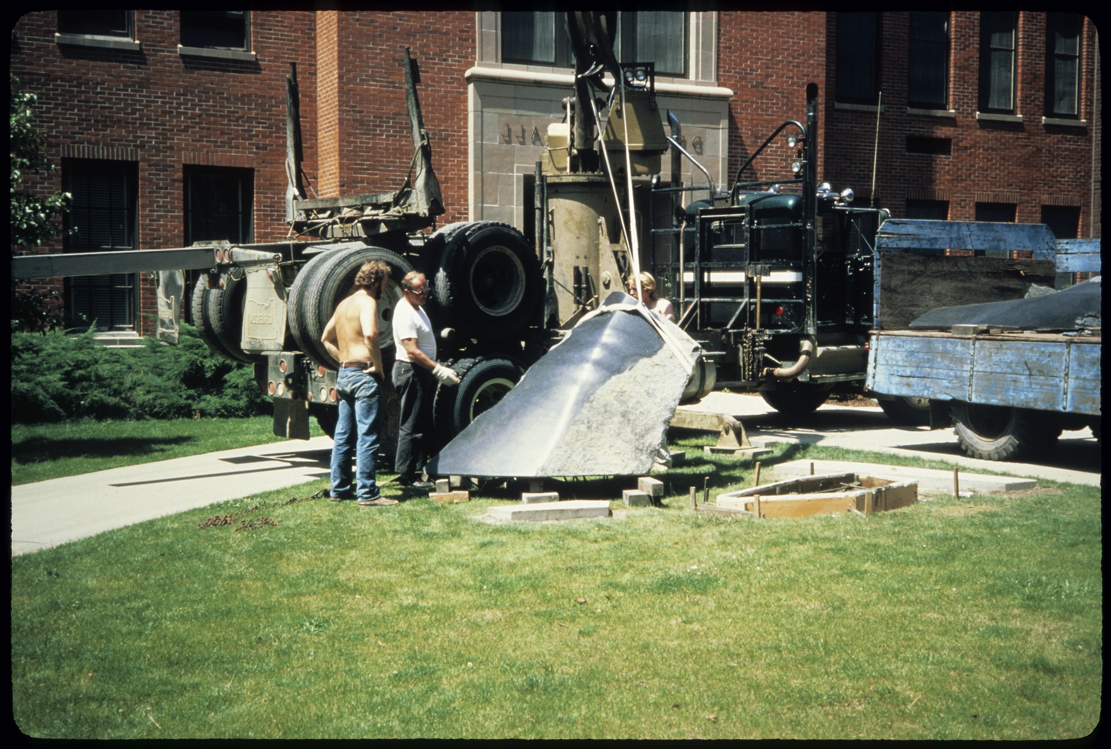 <h3>1982, installation of Brian Goldbloom’s untitled work at OSU Gilbert Hall</h3>