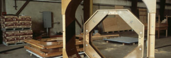 <h3>1983, Large cement mold for Walt Gordinier designed planters at Department of Veterans Affairs headquarters in Salem</h3>