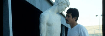 <h3>1988, Paul Buckner and team work on fabrication of cement mortar sculpture “Promise” for Department of Corrections</h3>