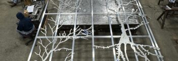 <h3>2024, Monumental scale of Susan Zoccola’s Wonder seen in the fabrication stage</h3>