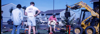 <h3>1991, Installation of Gummyworm Garden by Howard Meehan and Kathleen Meehan at Southern Oregon University Old Mill Village</h3>